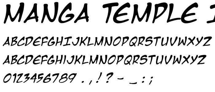 Manga Temple Italic font